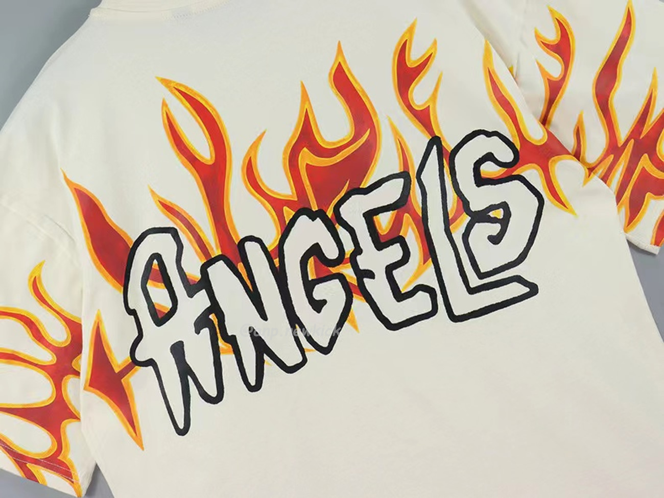 Palm Angels Graffiti Flame T Shirt Shorts Black White (19) - newkick.org
